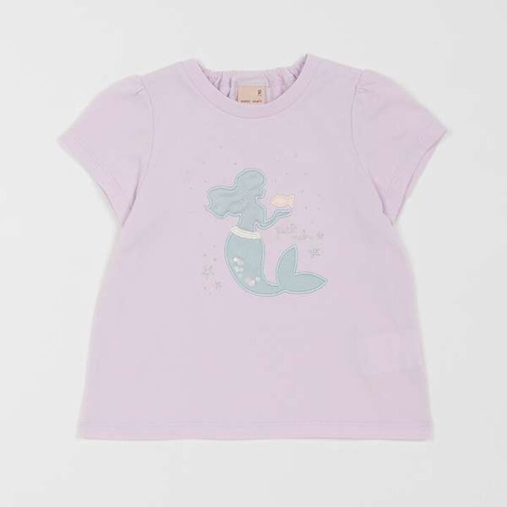 Anti-Stain Sparkling Motif T-Shirt (Kids),Light blue, medium image number 22