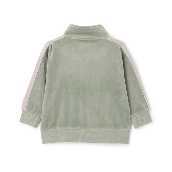 Velour Long-Sleeve Zip-Up Jacket with Car Embroidery,Khaki, medium image number 5