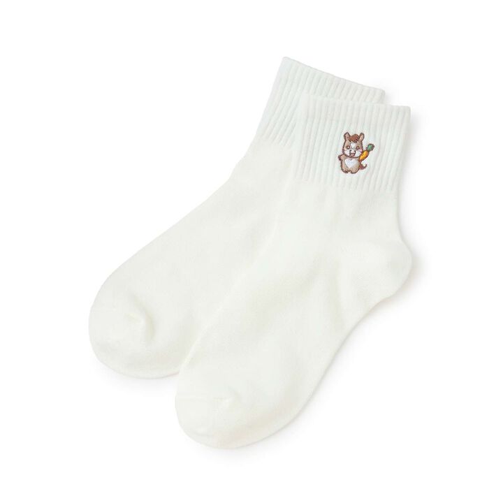 Horse Embroidery Ankle-Length Socks,Emerald green, medium image number 5