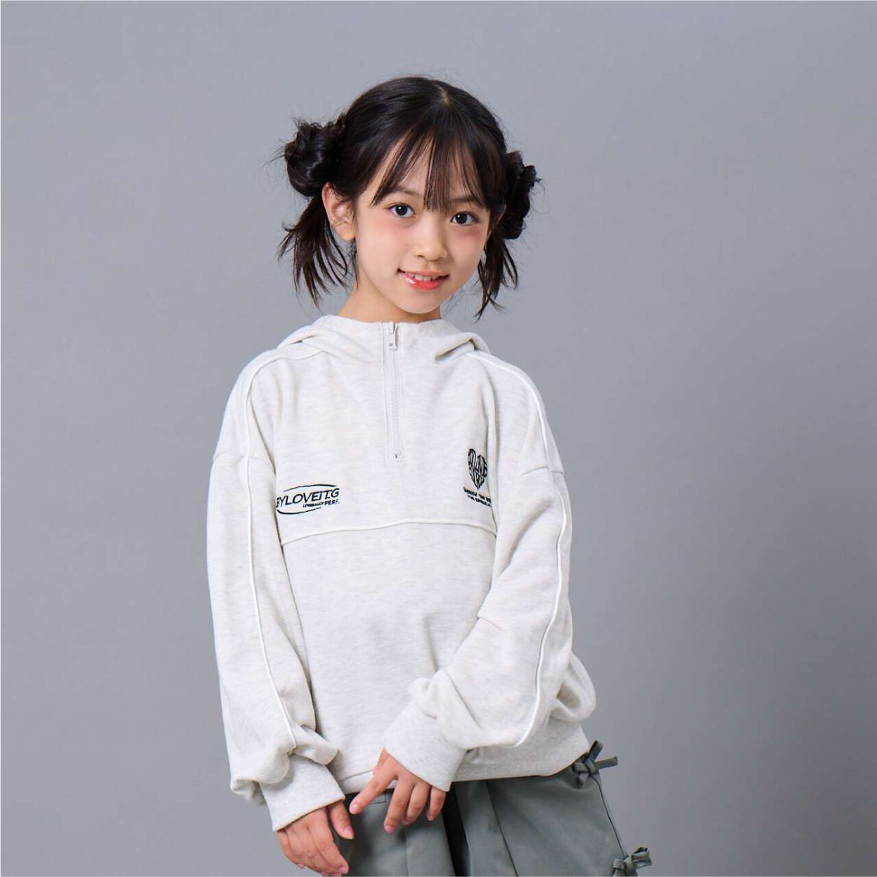 Piping Game Hoodie,Smoke white, large image number 0