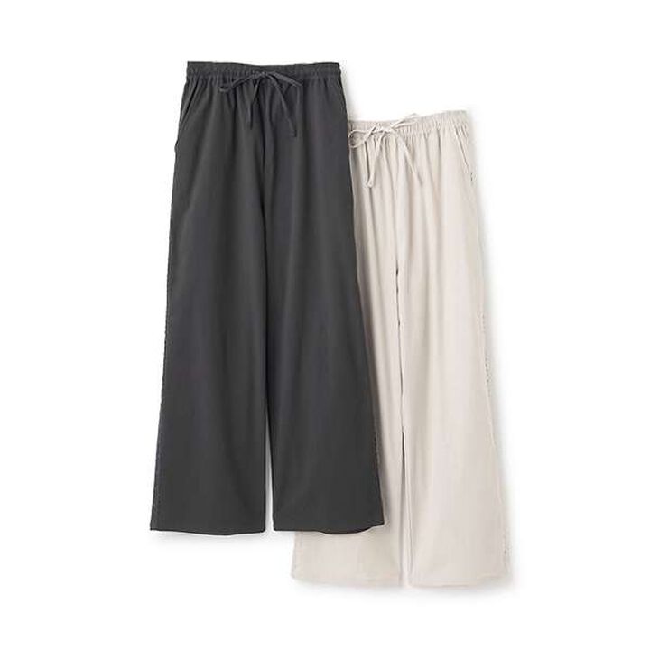 [Link] Side Lace Wide Pants,Charcoal gray, medium image number 7