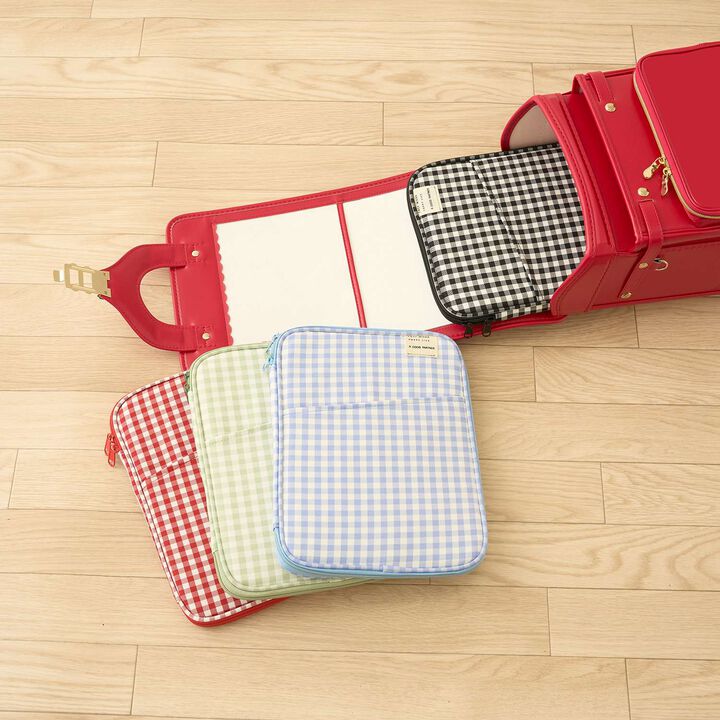 [School-Ready] Gingham Check Tablet Case (11-inch),Sax blue, medium image number 7