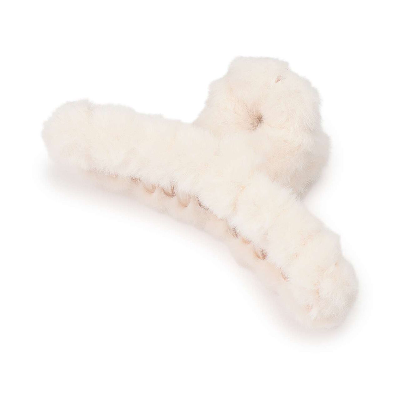 Fur Buns Clip,Off white, large image number 0