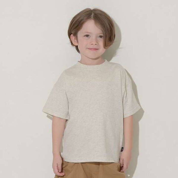 Non-Deforming Soft Cotton Hem Slit Simple Big T-Shirt,Charcoal gray, medium image number 20