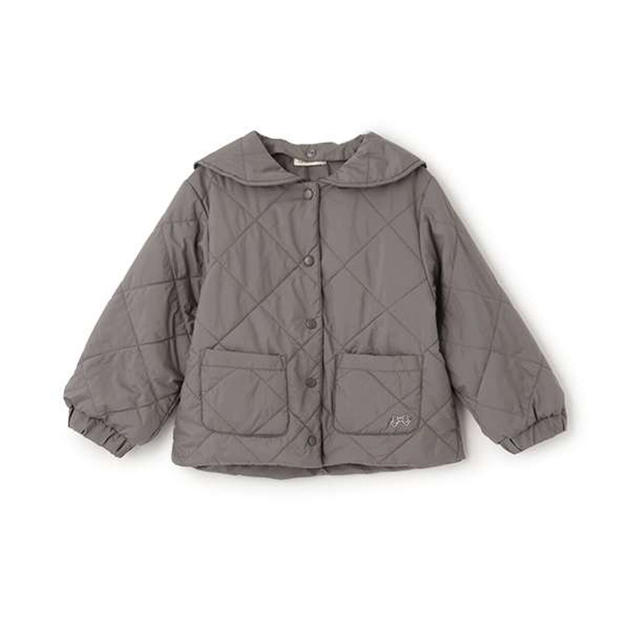 Quilted Bomber Jacket with Removable Sailor Collar,Charcoal gray, large image number 4