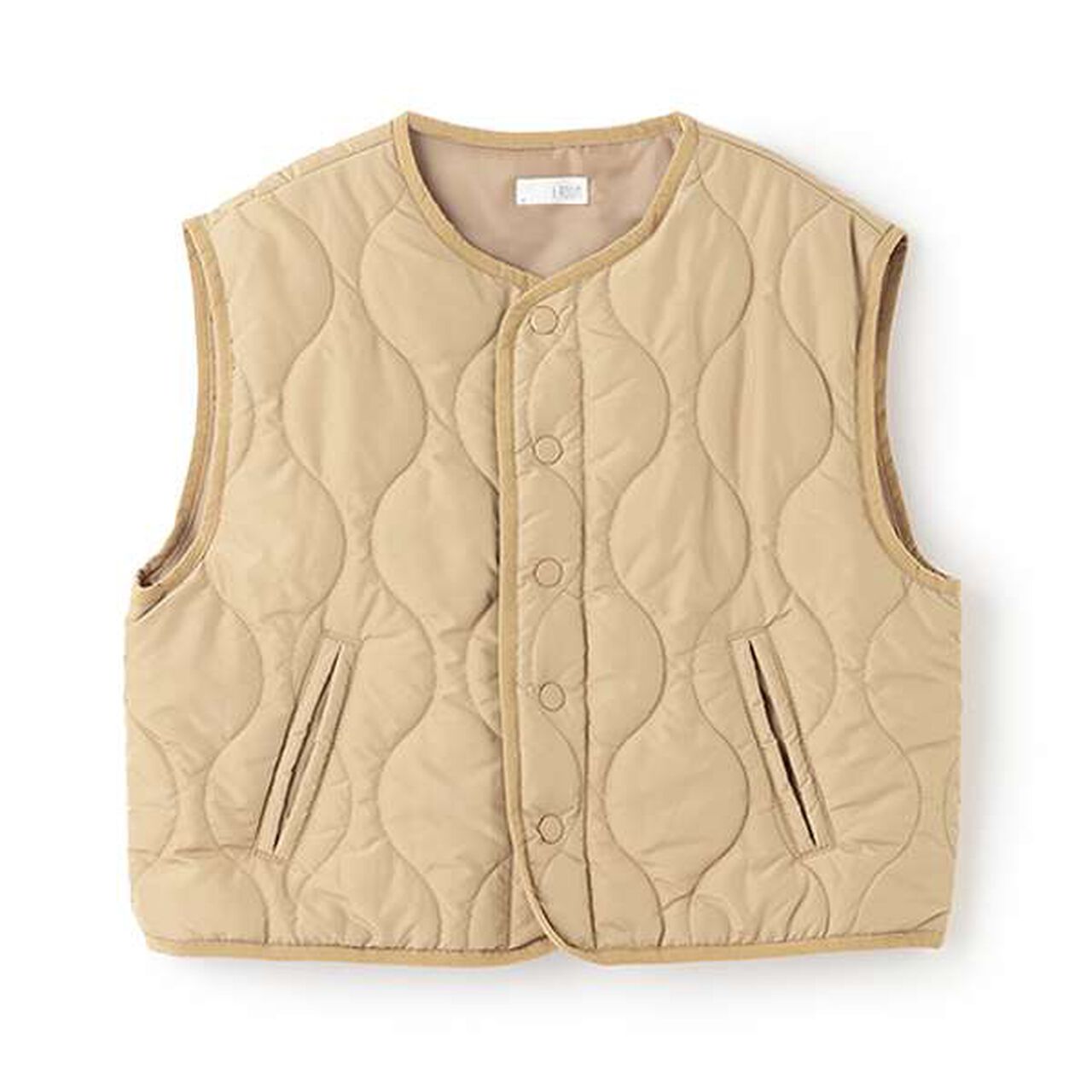 [Mix and Match Series] Quilted Vest,Ivory, large image number 1