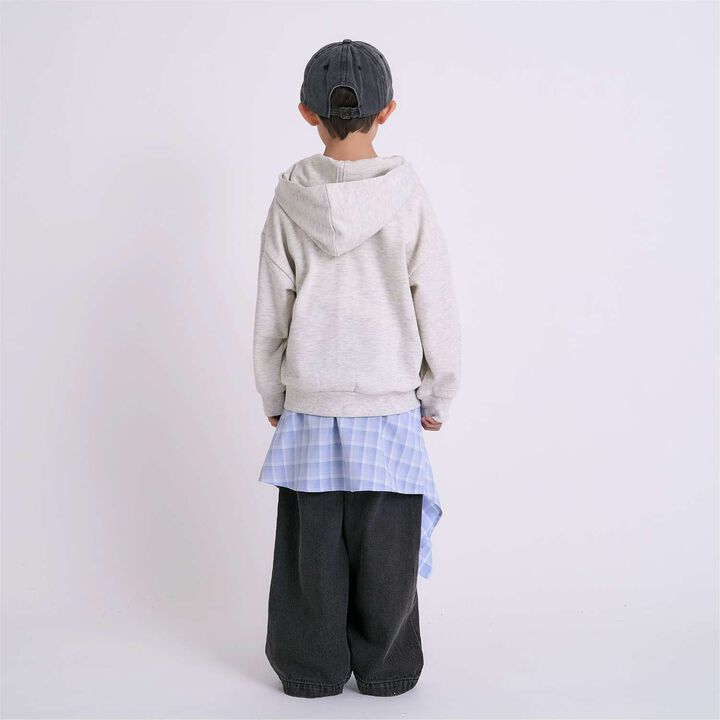 Quick-Dry Logo Zip Parka [Sarasara Plus],Top gray, medium image number 5