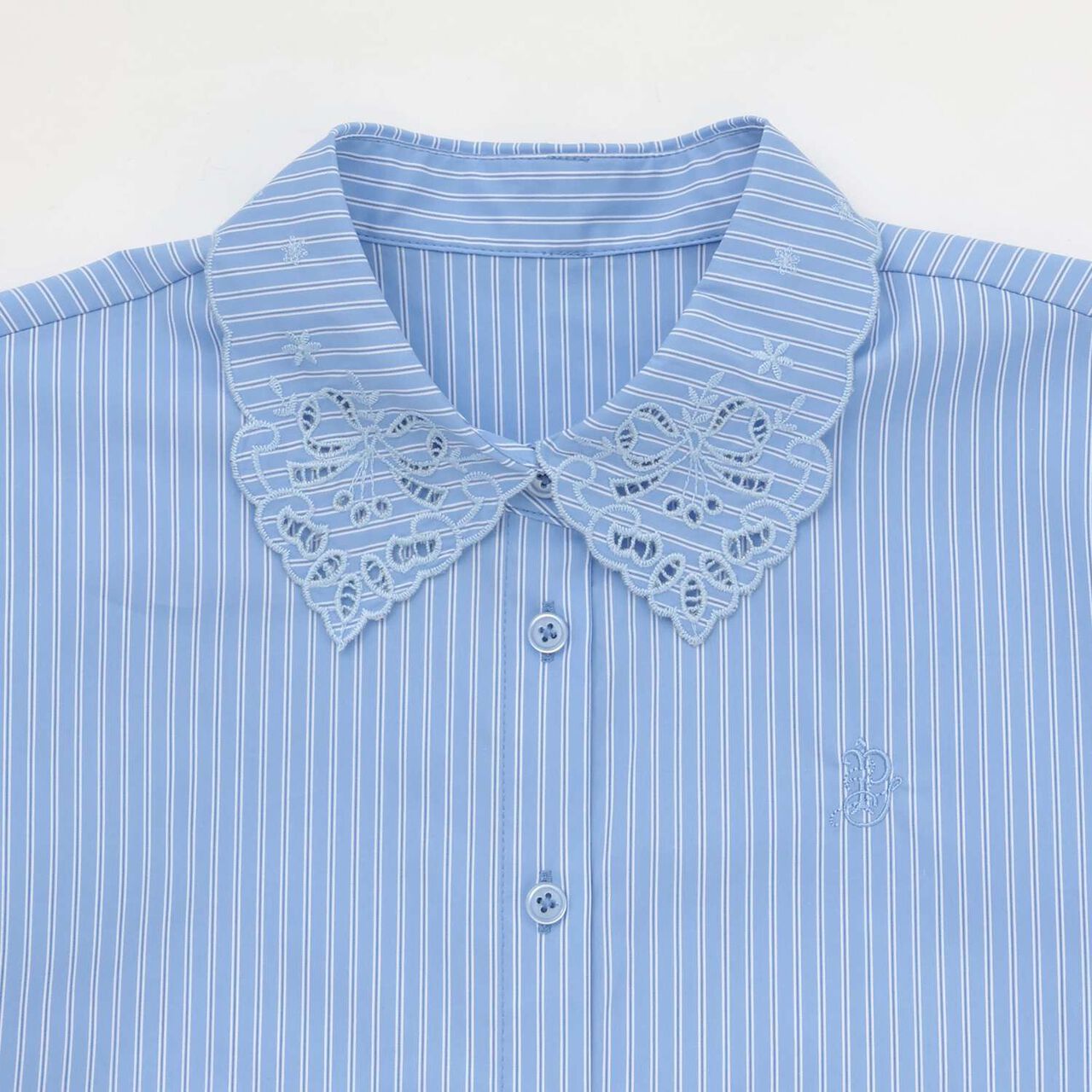 Lace Collar Bow Tie Blouse,White, large image number 4