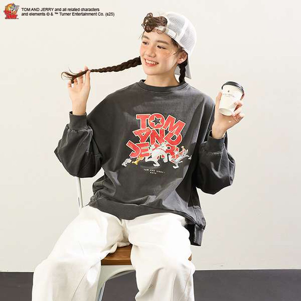 [AMI] [TOM AND JERRY] Photography Pullover,Gray, large image number 3