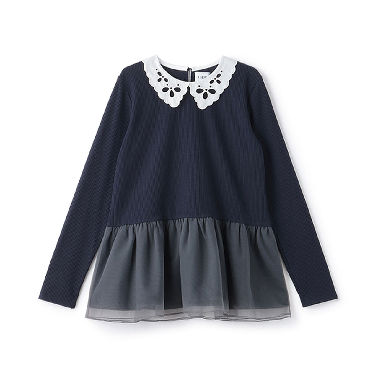 [Link] Lace Collar Tulle Tunic,Light pink, large image number 10