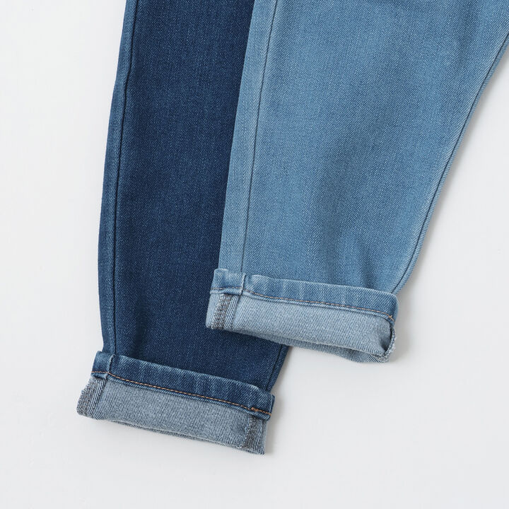 Wool Lined Denim Barrel Pants,Sax blue, medium image number 13