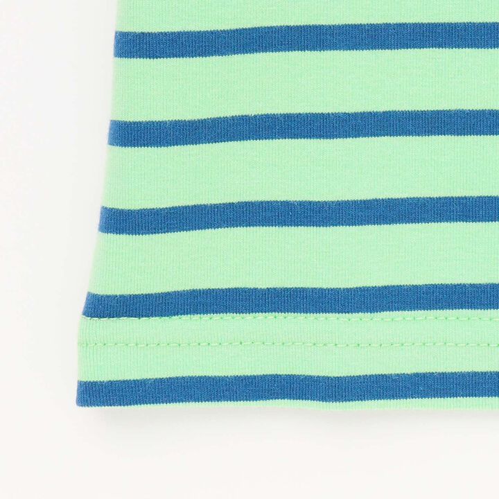 [Popular Item Restocked] [Not Available at Physical Stores] Patch Stripe Pattern Short-Sleeve T-Shirt,Moss green, medium image number 4