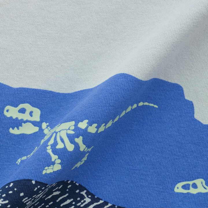 Glow-in-the-Dark Print Strata and Fossil Short Sleeve T-Shirt,Off white, medium image number 9