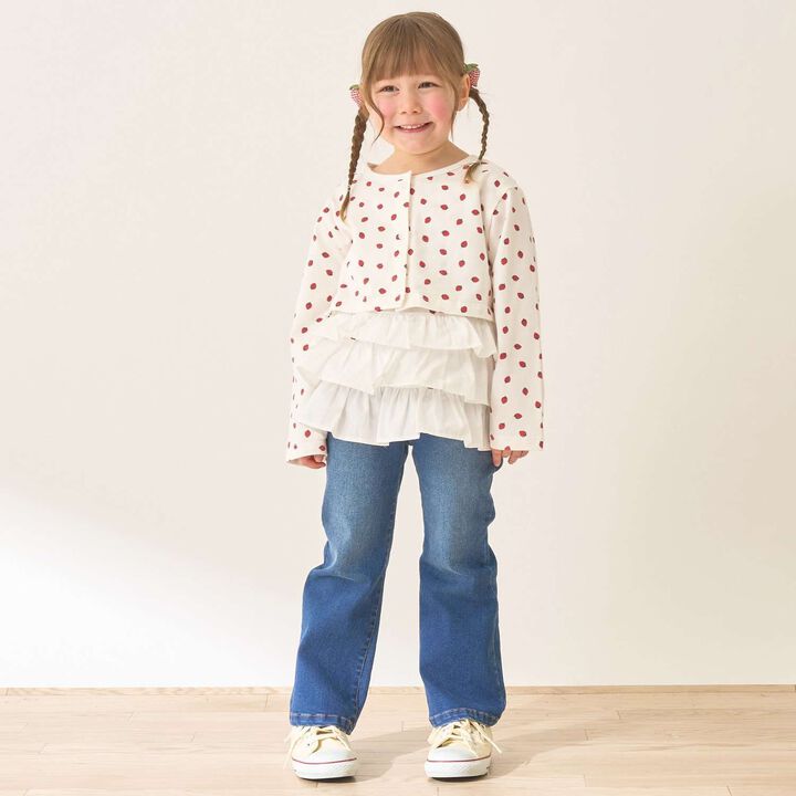 Beautiful Silhouette Stretch Heart Pocket Flare Denim Pants,Blue, medium image number 16