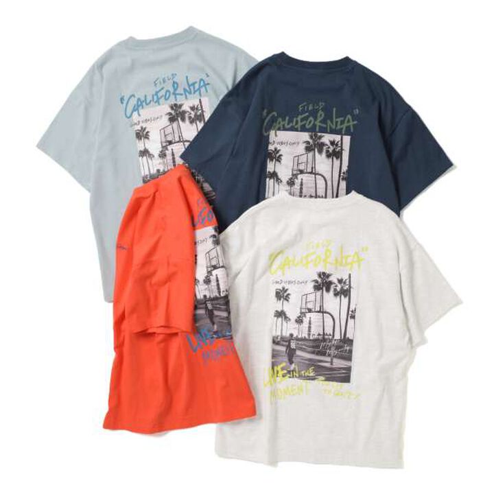 [Anti-Stain] Resort Back Print Short Sleeve T-Shirt,Navy, medium image number 2