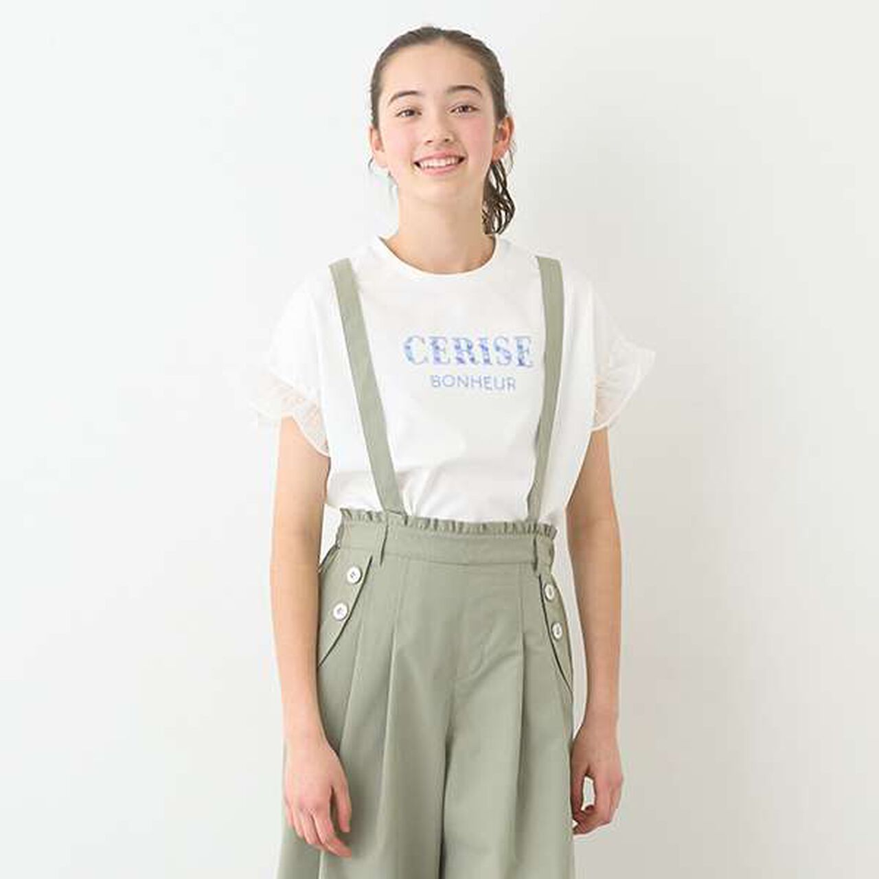 Sequined Logo T-Shirt,White, large image number 0