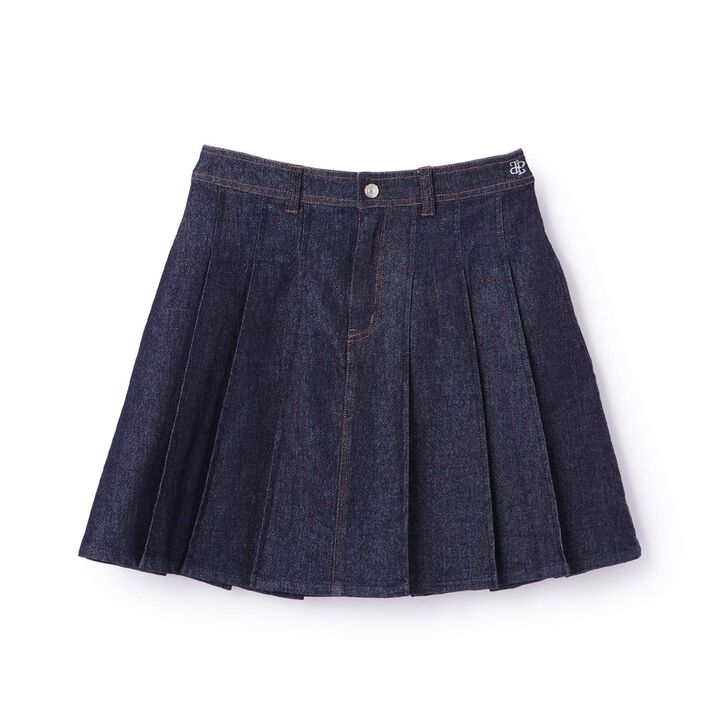 Lame Denim Skirt,Navy, medium image number 11