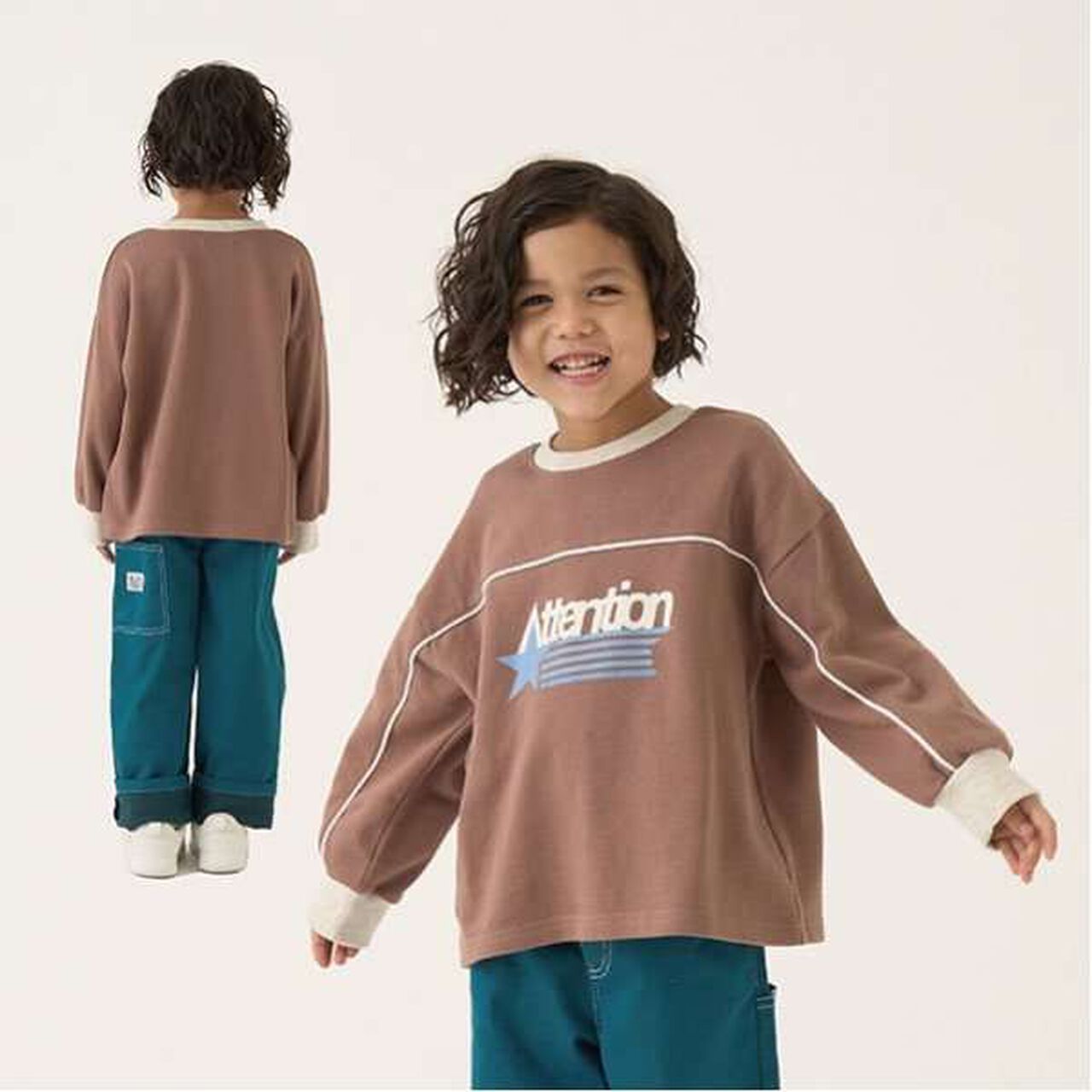 Pilling-Resistant Bi-Color Sweatshirt,Milky white, large image number 22