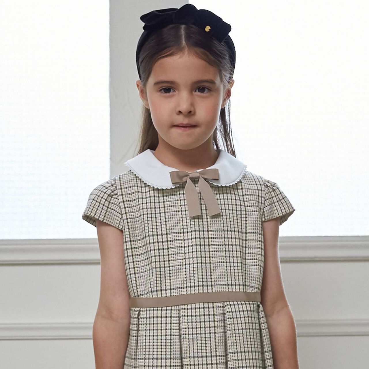 [Formal] Checkered OP + Scallop Trim JK Set,Beige, large image number 6