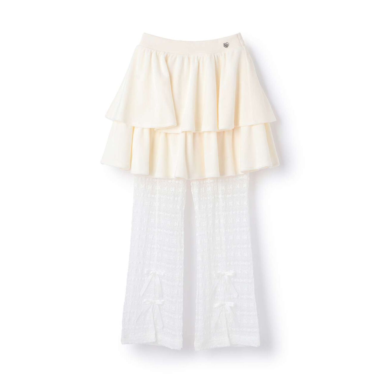 Tiered Skirt & Lace Pants Set,Ivory, large image number 10