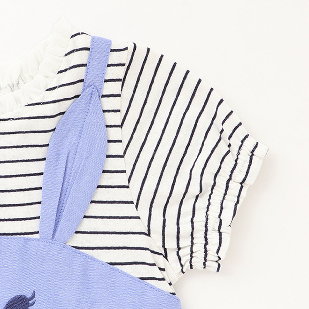 [Restocked] [Not Available in Direct Stores] Short-Sleeve Rabbit Docking Dress,Navy, large image number 3