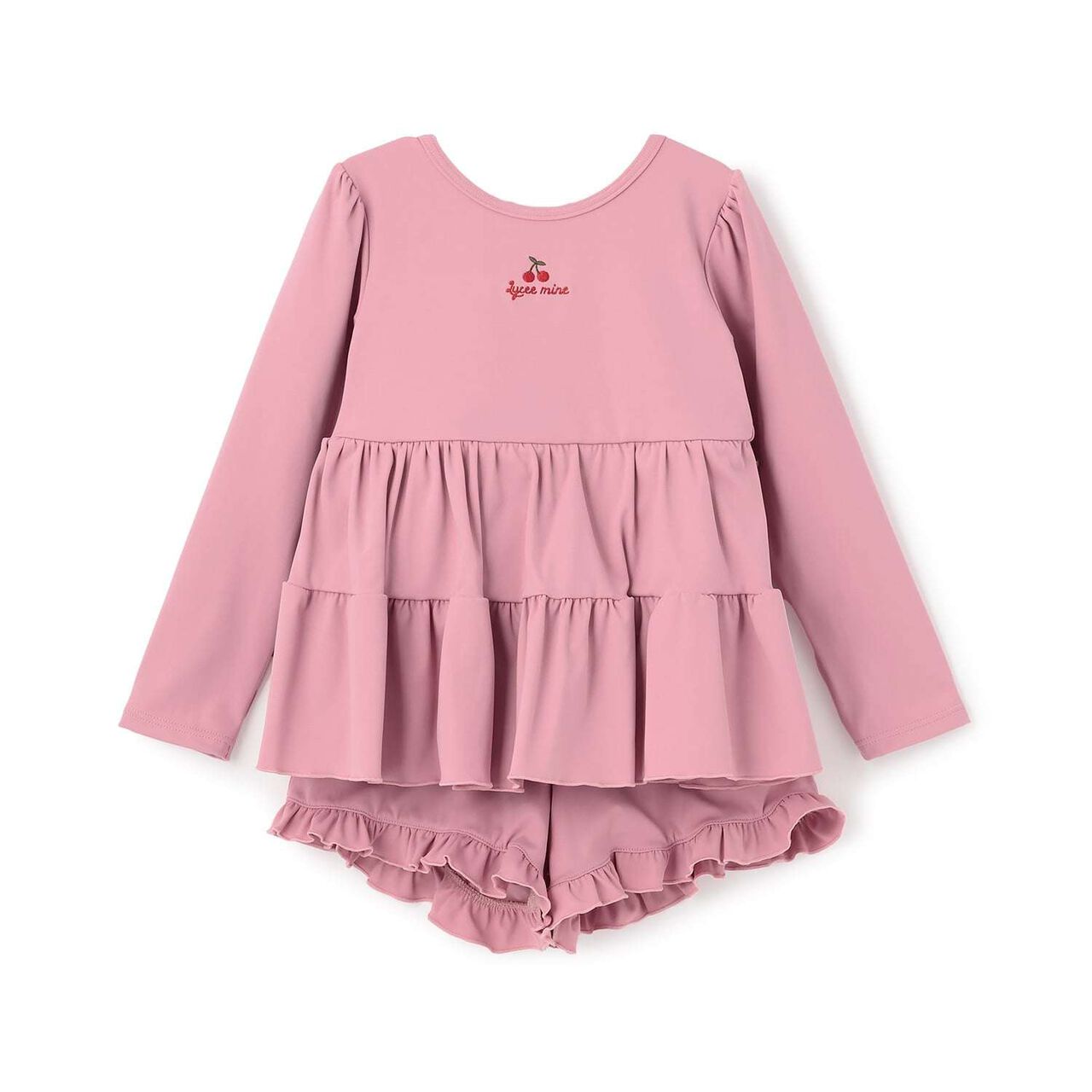 [SWIM] [UV Protection] Tiered Rash Guard & Frilled Pants Set,Pink, large image number 2