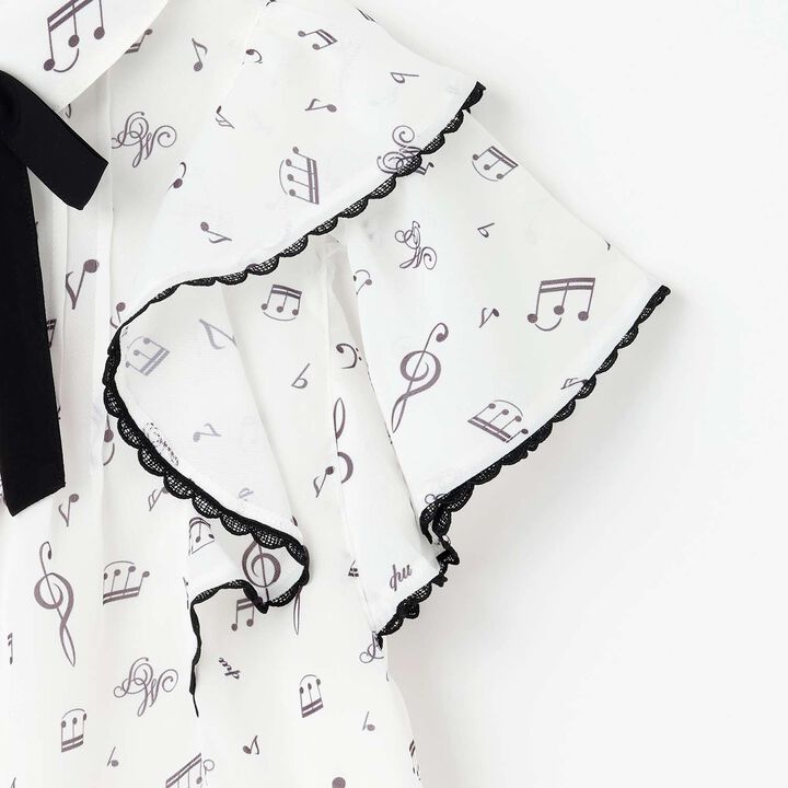Musical Note Frill Blouse♪,Off white, medium image number 4