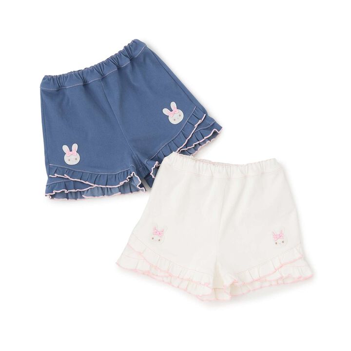 Rabbit Embroidered Shorts,Pearl white, medium image number 9
