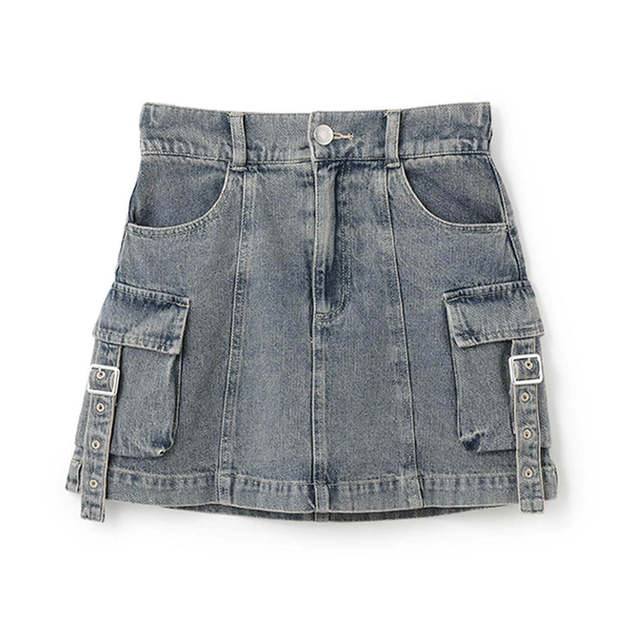 [LTXC] Cargo Denim Mini Skirt,Gray, large image number 12