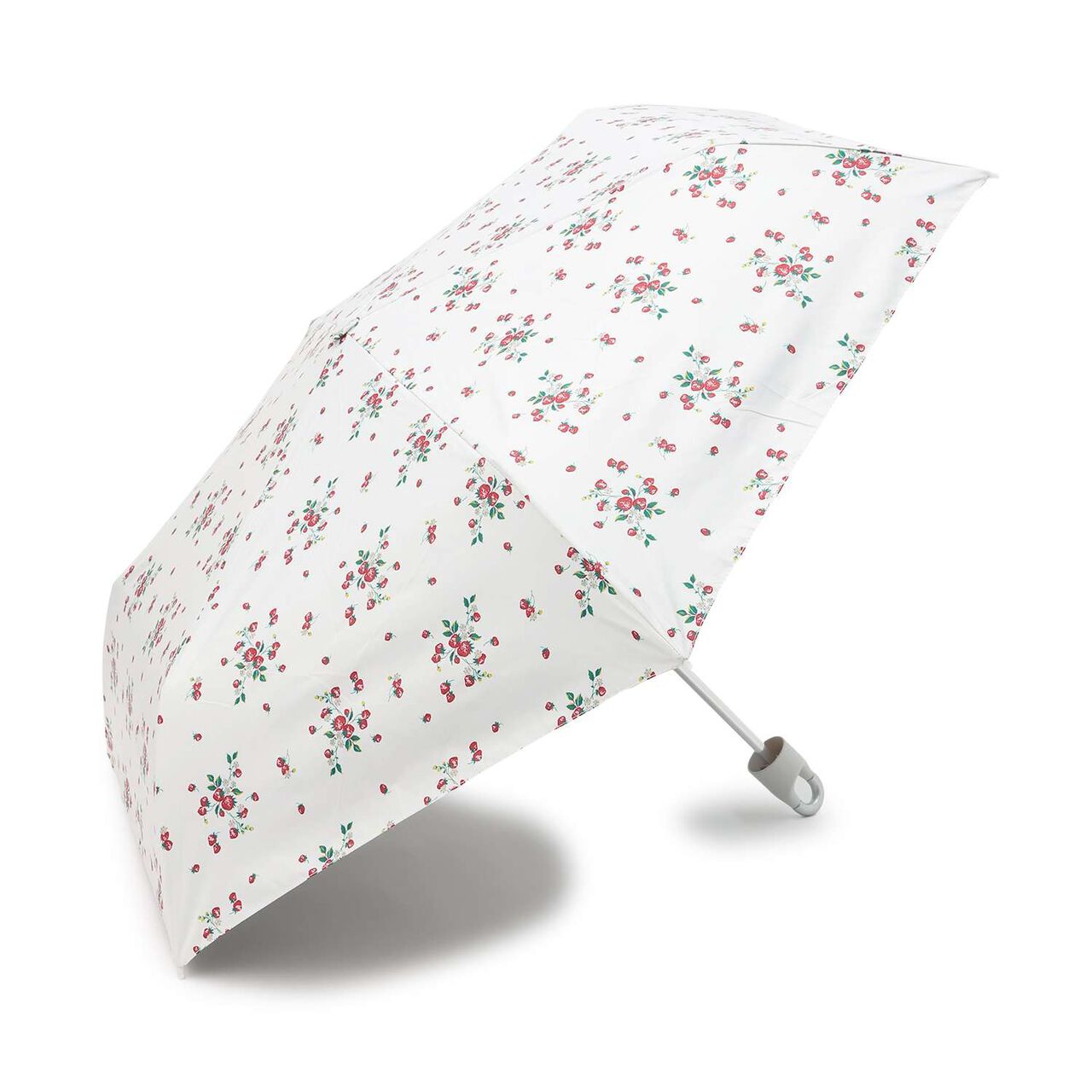Wild Strawberry All-Weather Folding Umbrella [Light Blocking, Heat Shielding, Shielding],Pearl white, large image number 10