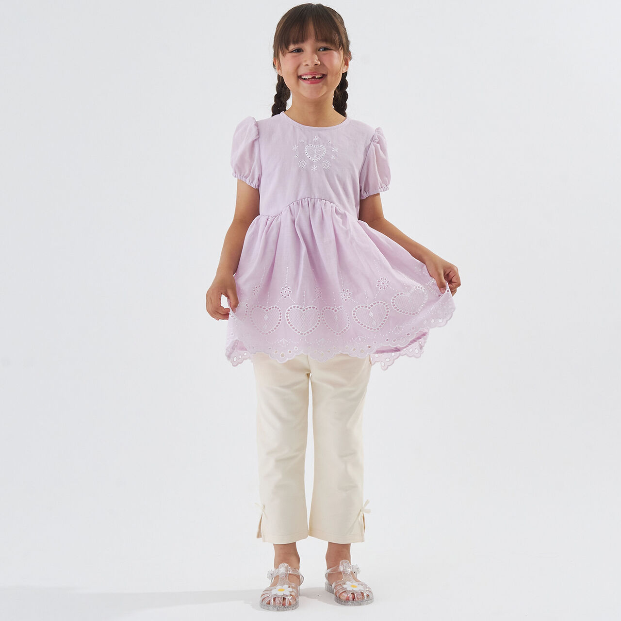 Cropped Cut Pants,Light pink, large image number 4