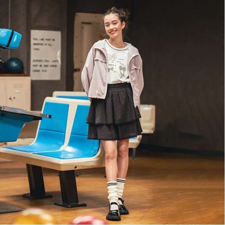 Tiered Frill Skirt with Shorts,Gray, medium image number 29