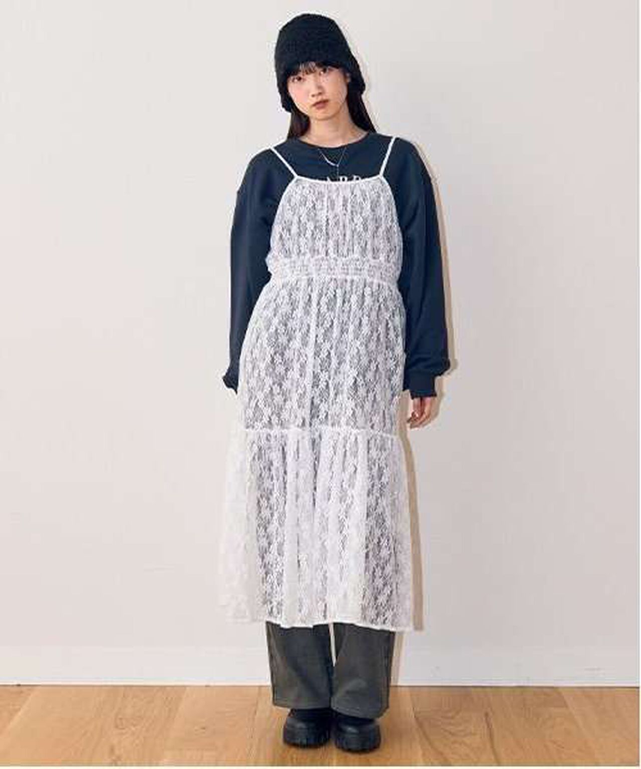 Sheer One-Piece Dress,Off white, large image number 11