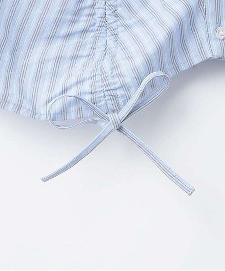 Shirred Ribbon Blouse,Beige, medium image number 2