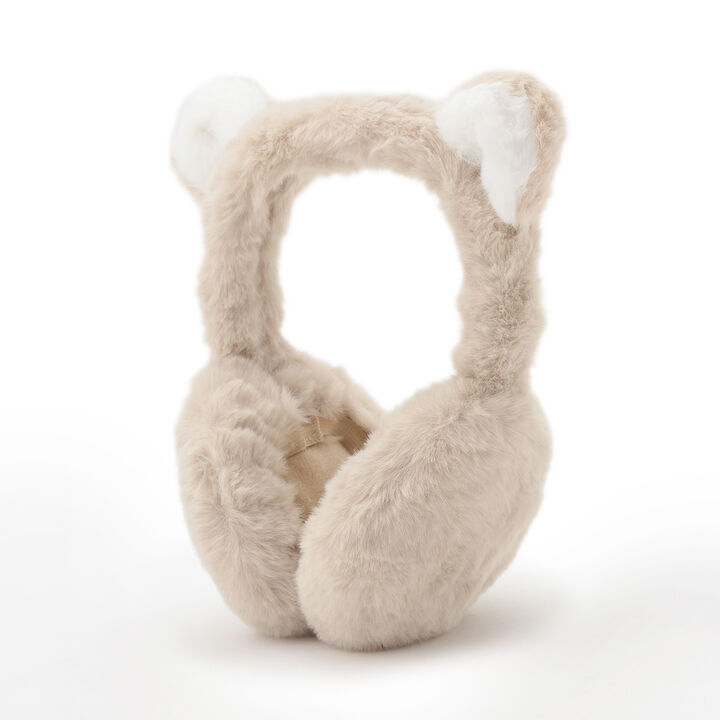 Cat Ear Fur Ear Muffs,Beige, medium image number 0