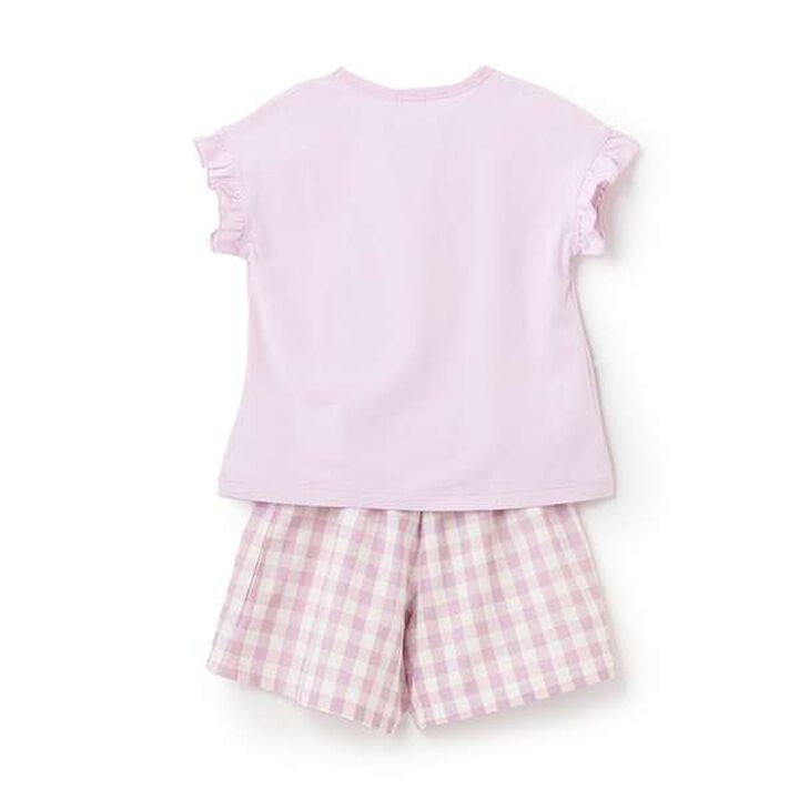 3 Pattern Sweets Mimi Print T-Shirt + Culottes Set,Lavender, medium image number 1