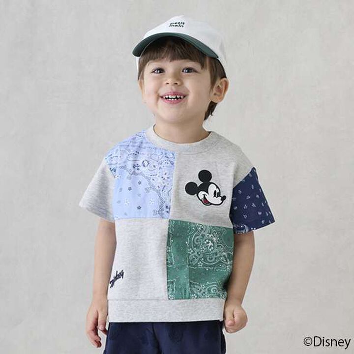 [Disney] Patchwork Short Sleeve T-Shirt,Beige, medium image number 1