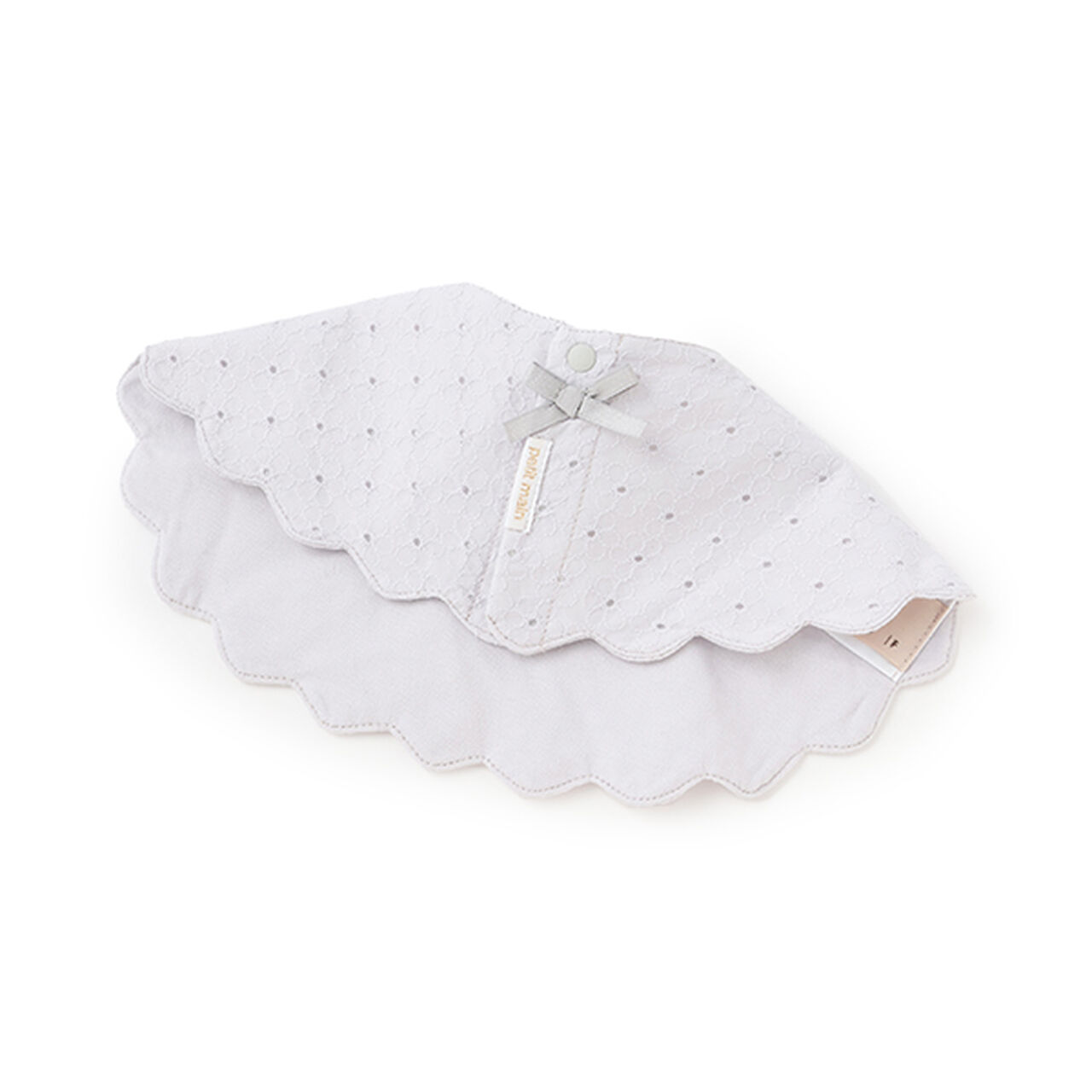 Waterproof Scallop Trim Bib,Blue gray, large image number 1