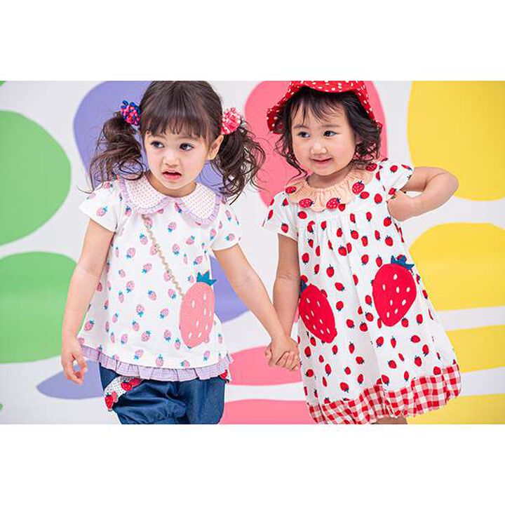 All-Over Pattern Strawberry Pouch T-Shirt,Pink, medium image number 4