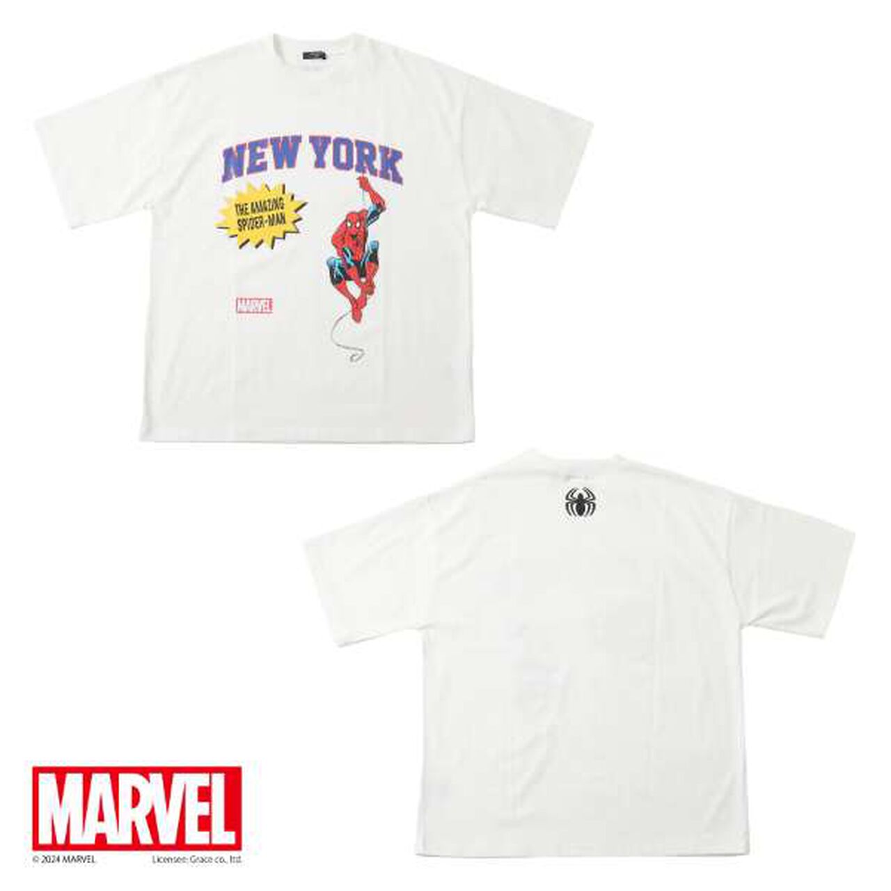 [Adult Size Available] [MARVEL] Spider-Man College Logo Big T-Shirt,White, large image number 11