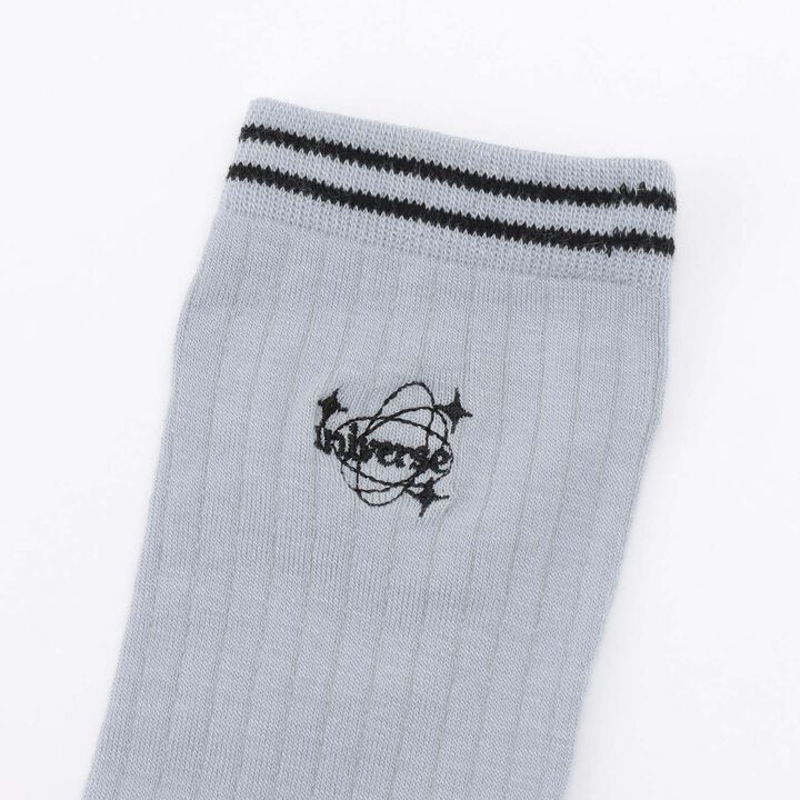 Ribbed Knee-High Socks,Black, medium image number 1