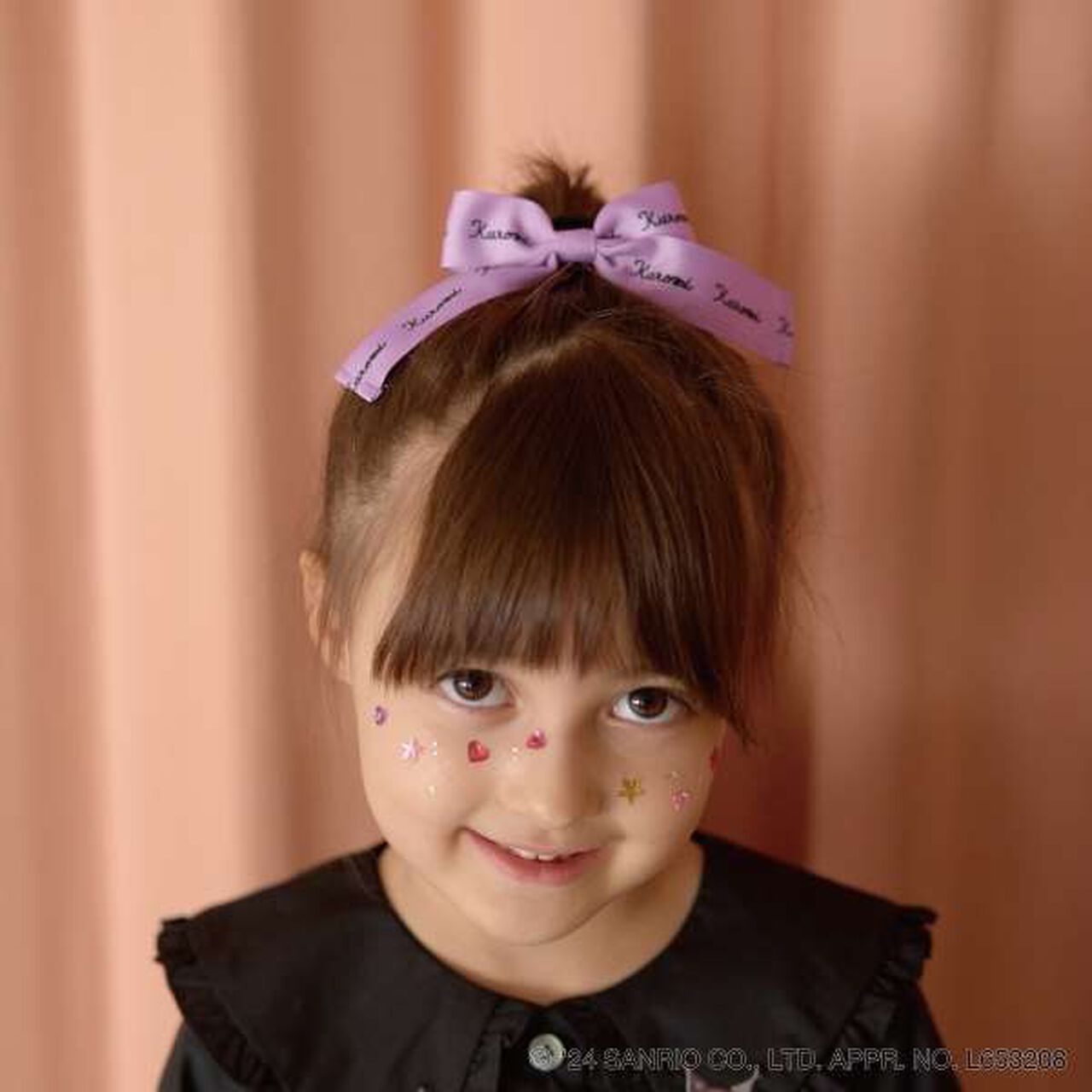 Sanrio Kuromi Frill Collar Blouse & Ribbon Hair Tie Set,Black, large image number 10