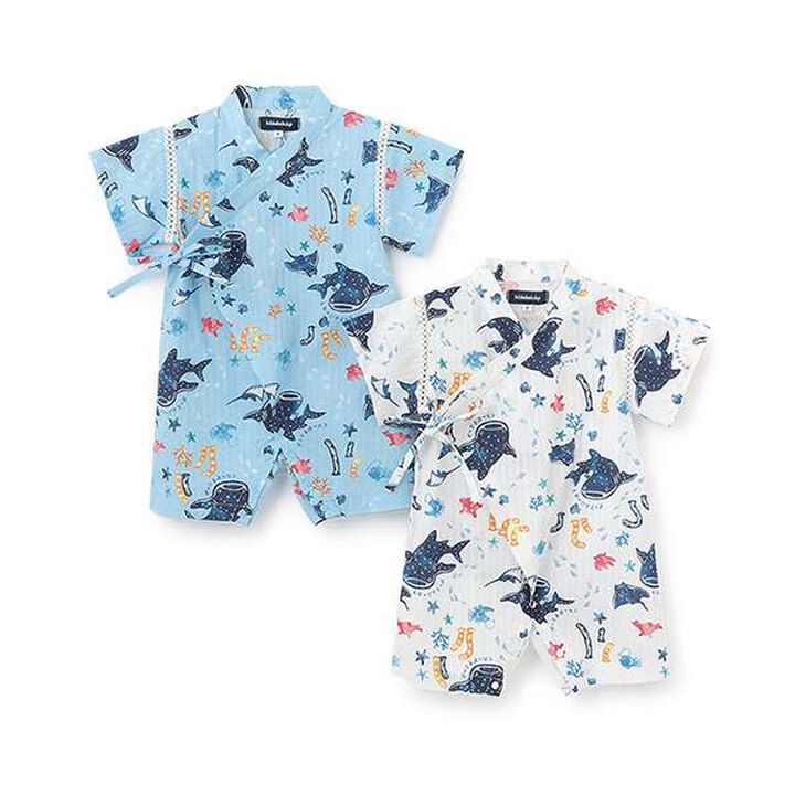 Ocean Pattern Jinbei All-in-One,Off white, medium image number 8