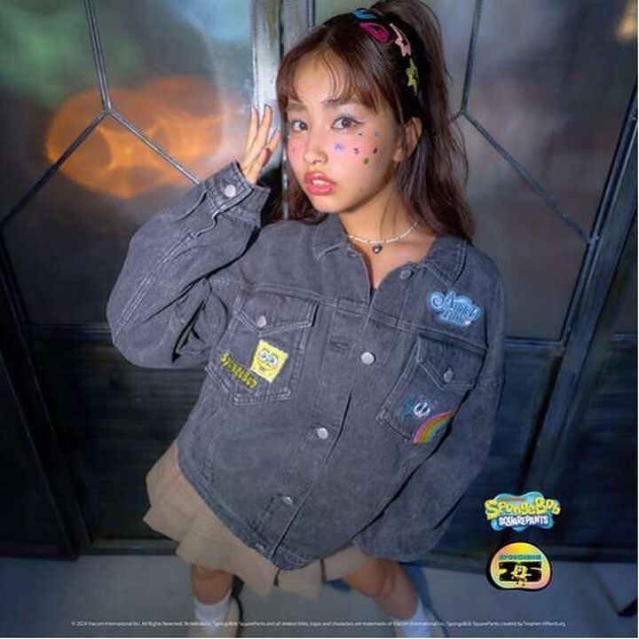 SpongeBob x Angel Blue Denim Jacket,Blue, medium image number 8