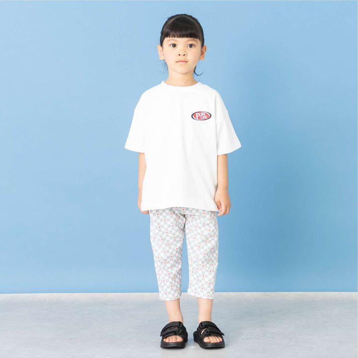 [365D] Anti-Stain Jersey Knit Patterned 6/10 Leggings,Light blue, medium image number 2