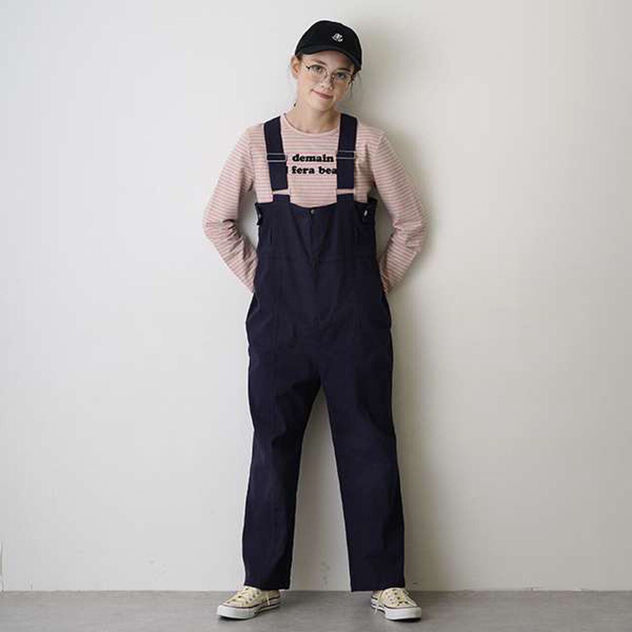 [AMI] High Waist Overalls,Black, large image number 5
