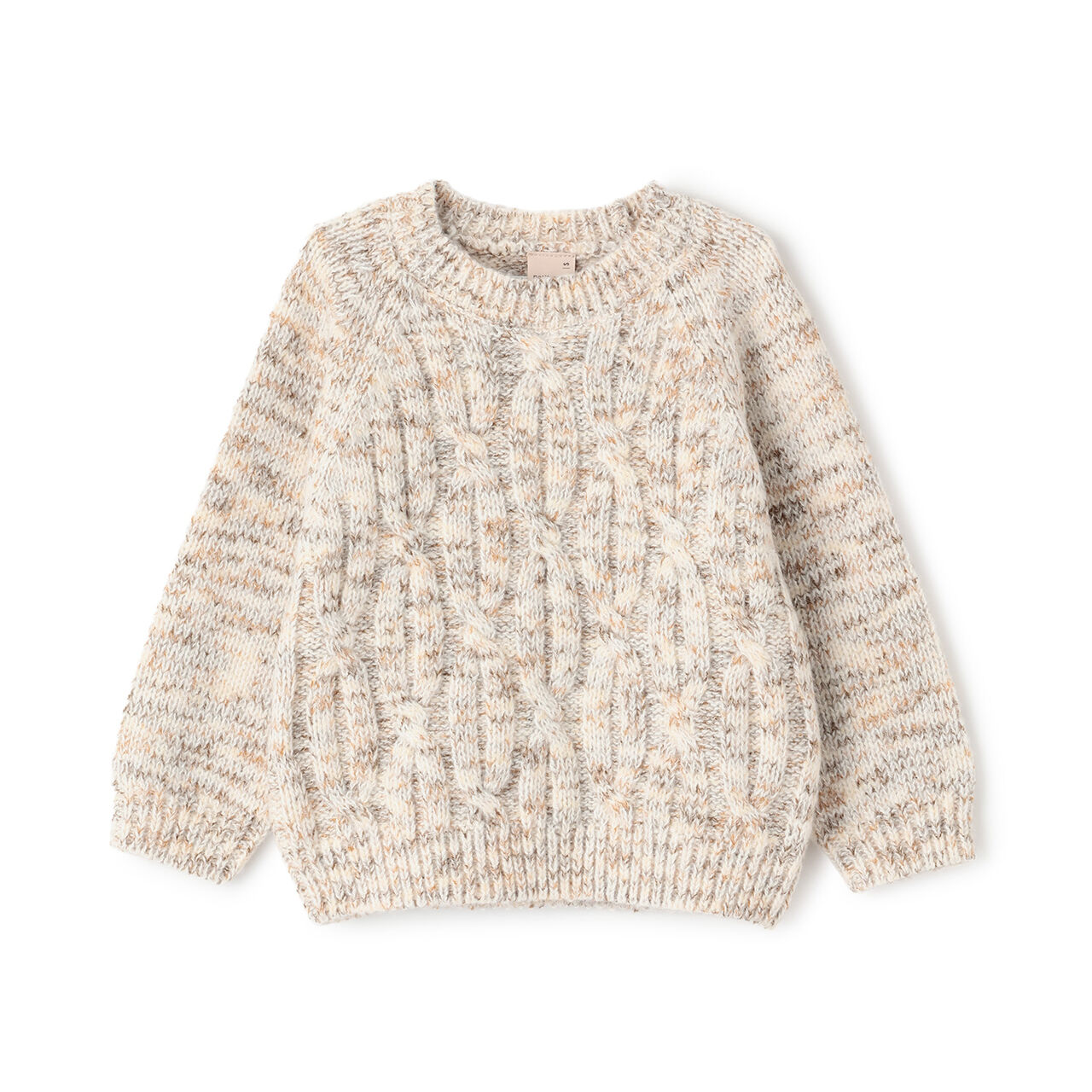 Washable Mixed Yarn Knitwear,Beige, large image number 0