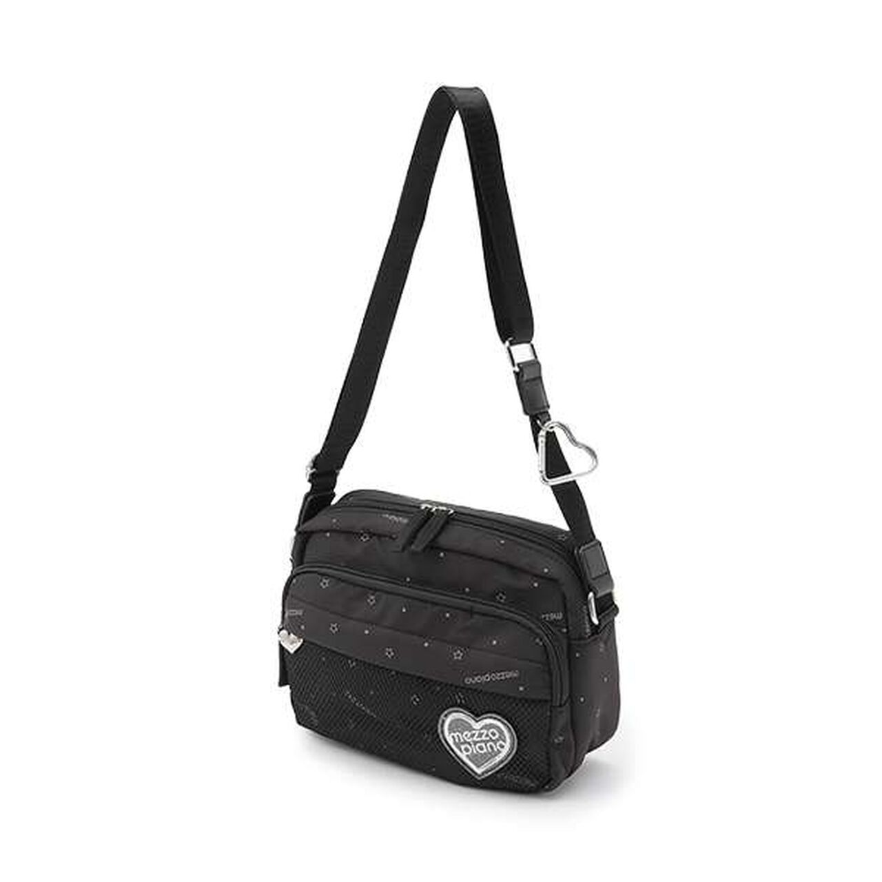 Mini Shoulder Bag with Carabiner,Black, large image number 0