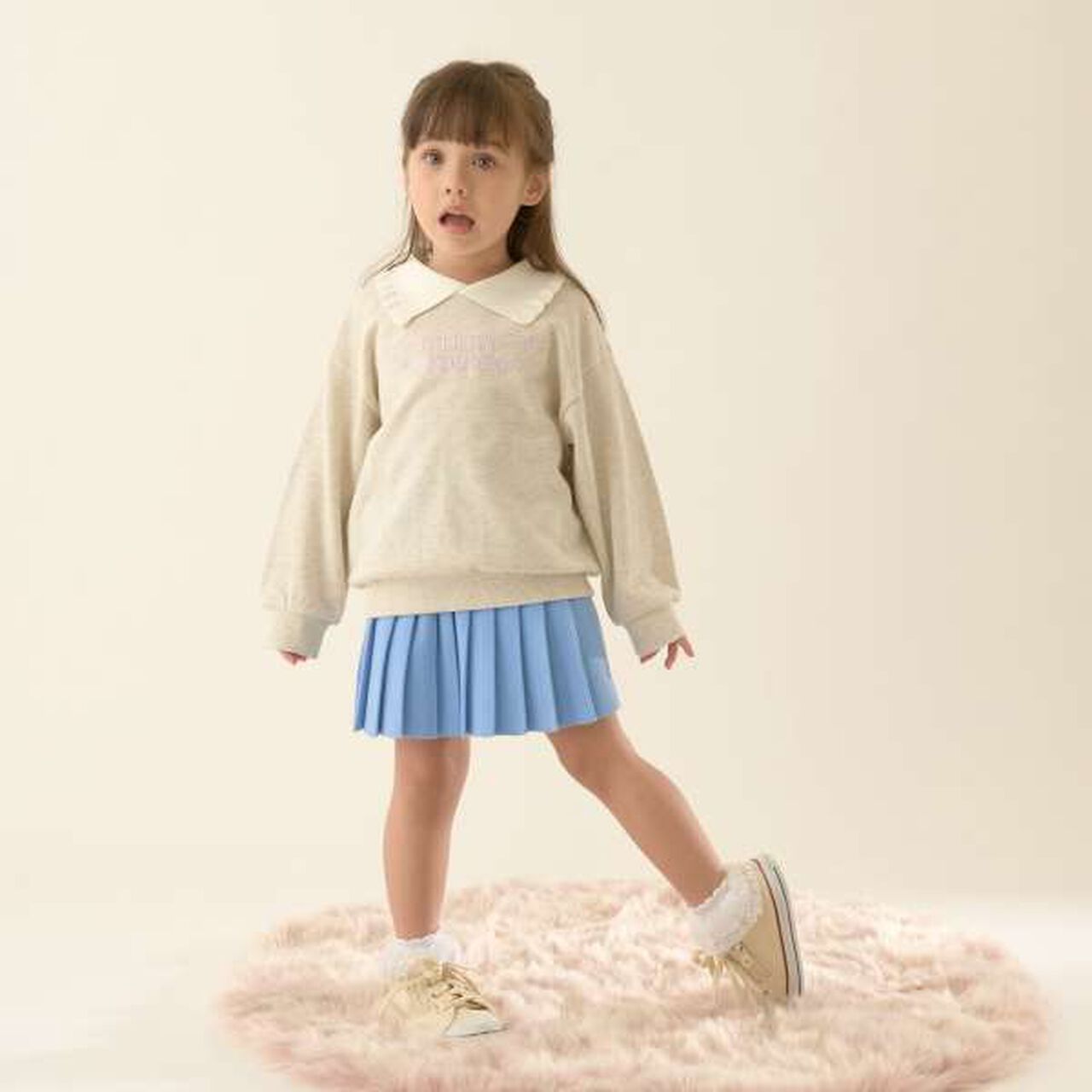 Knit Pleated Skirt,Pink, large image number 6