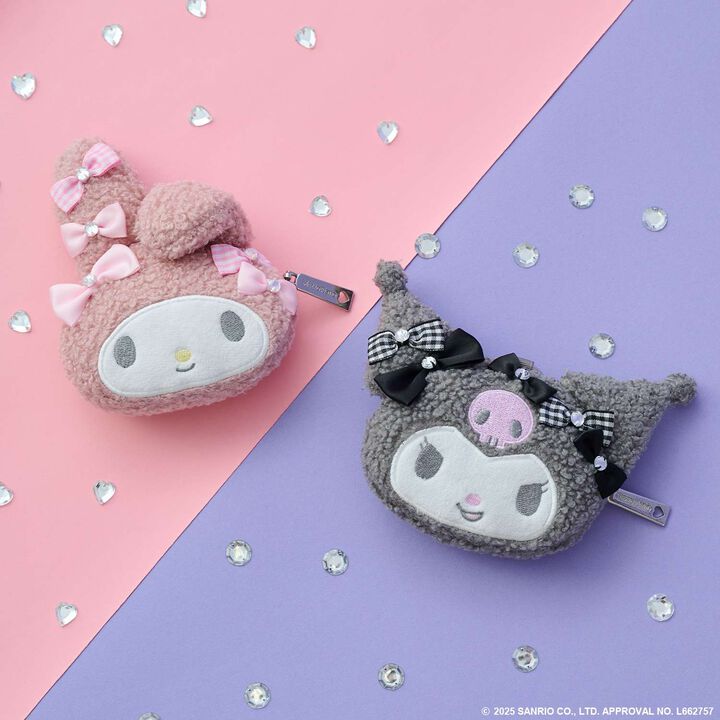 My Melody / Kuromi Ribbon Full Face Pouch,Pink, medium image number 7